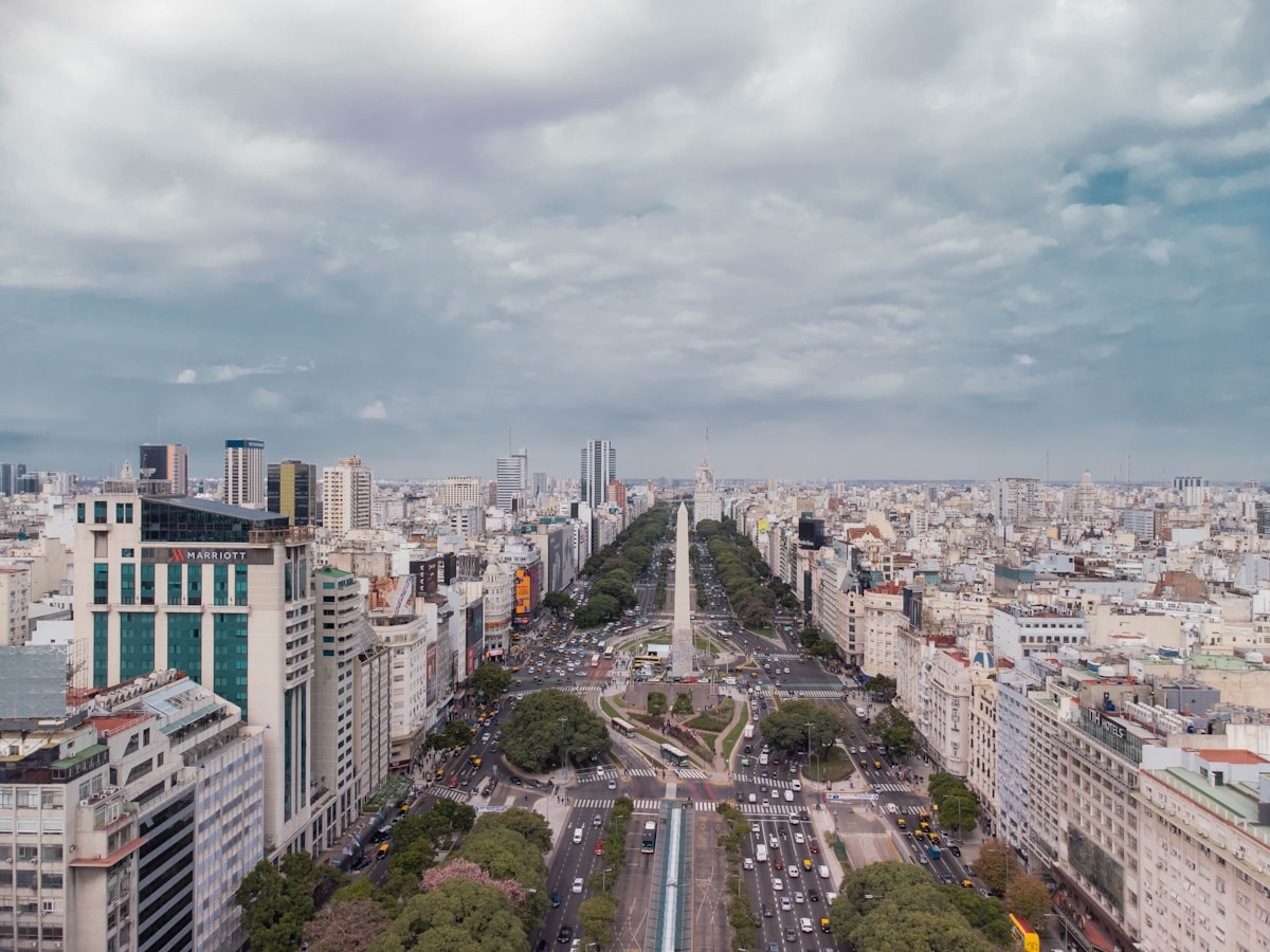 Aerial view of the Buenos Aires skyline, Argentina